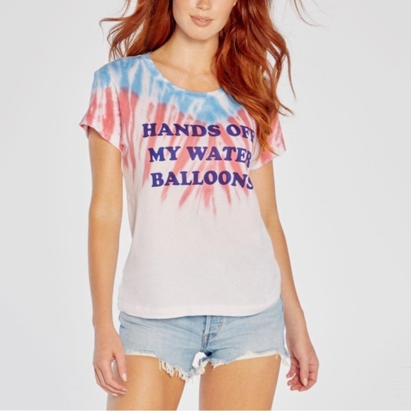 NWT Wildfox Hands Off My Water Balloons Tie Dye Short Sleeve Tee - Picture 3 of 7